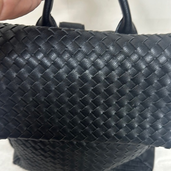 Moda Luxe Black Weaved  Backpack - Picture 6 of 13